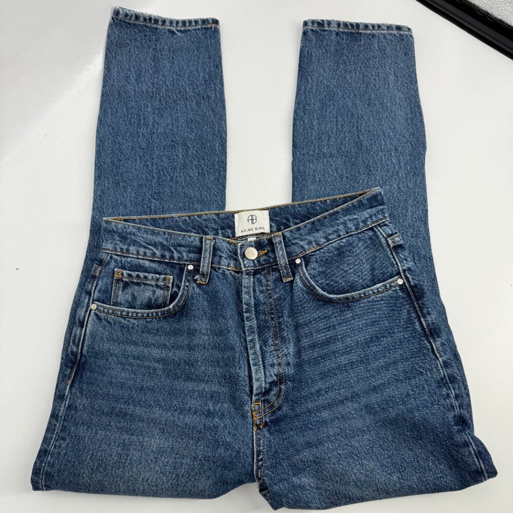 Anine Bing Sonya High-Rise Straight Leg Jeans - Size 27 - Picture 3 of 15